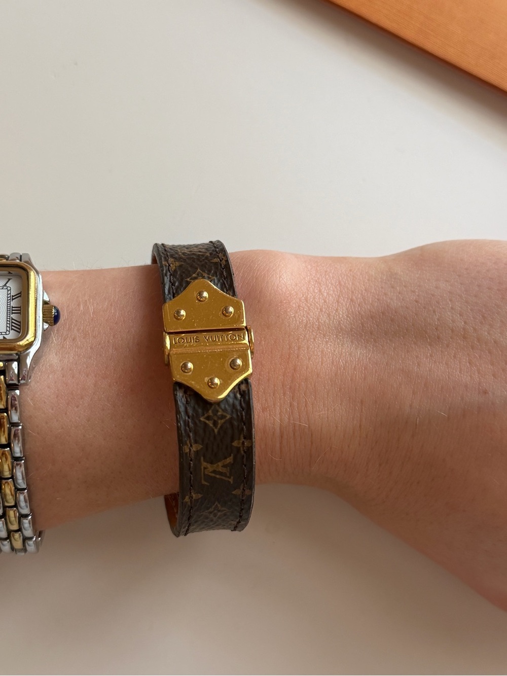 Louis Vuitton Nano Monogram Leather Bracelet - Picture 3 of 7